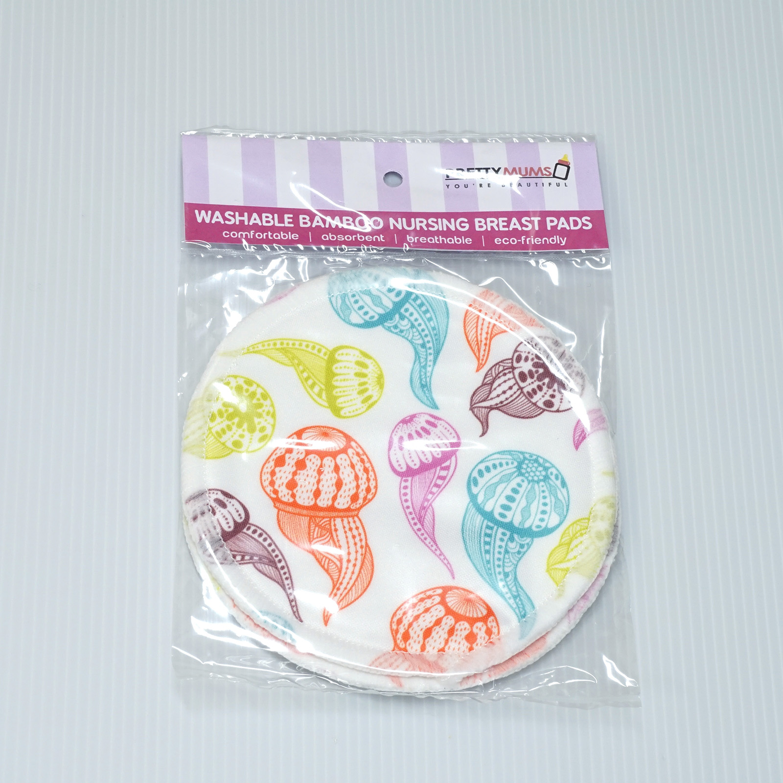 PrettyMums Washable Bamboo Nursing Pads (Sea Creatures - Bubbles/Blue Octopus/Jelly Fishes/Crabs & Starfish)